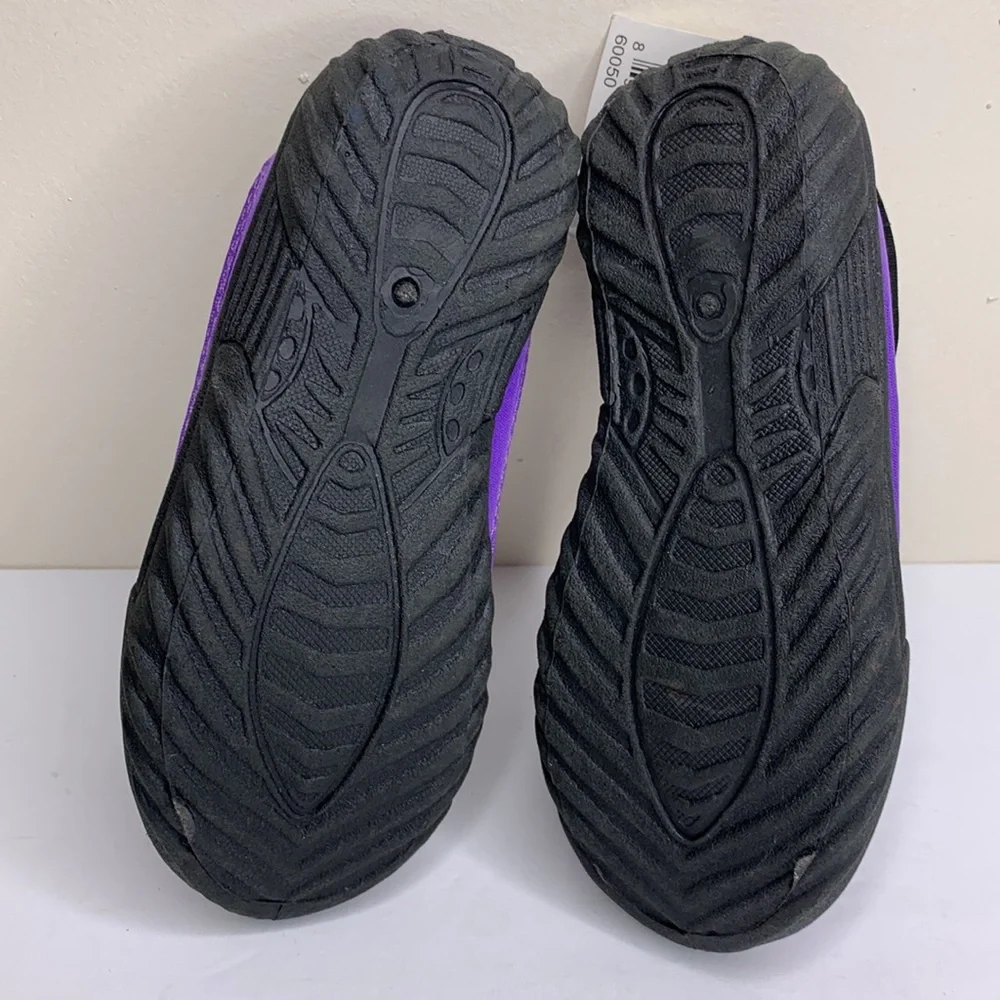 Water Shoes Black & Purple Slide on Rubber Soles Kids Size 1